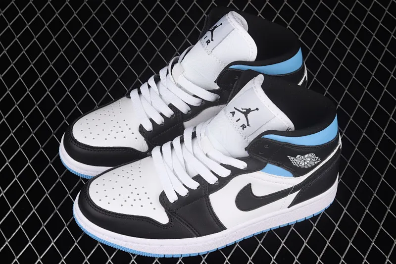 All categories Air Jordan Jordan series basketball shoes Air Jordan 1 Mid Different versions Air Jordan 1 Mid SE AJ1 Joe 1 black and white blue BQ6472-102